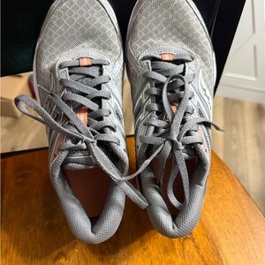 Saucony Gray Athletic Running Shoes with Orange Accents